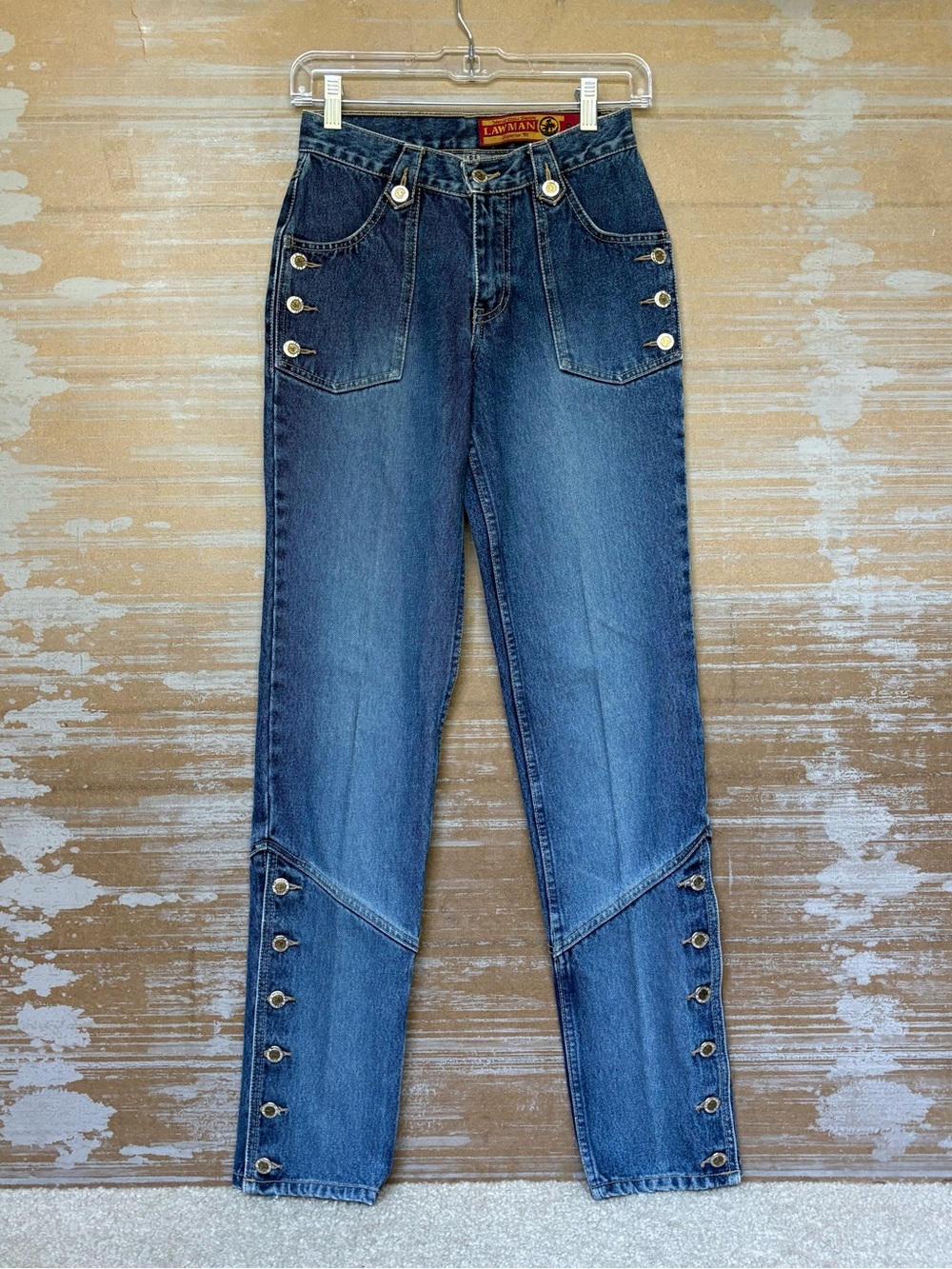 Lawman Vintage Bareback Western Jeans NFR 90s Studded Rodeo Womens 1 Slim